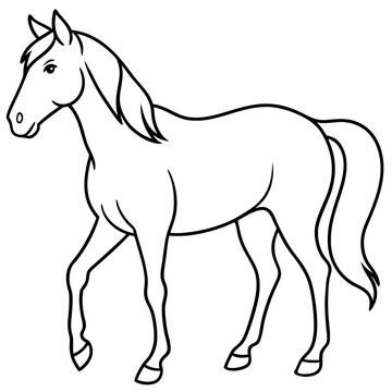 recommend clip art: horse line art vector illustration