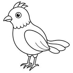 bird coloring page for kids line art illustration