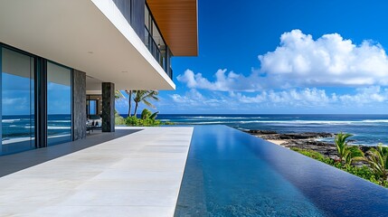 Obraz premium Luxury Beachfront Villa with Pool