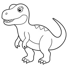 cute dinosaur Megalosaurus coloring page line art