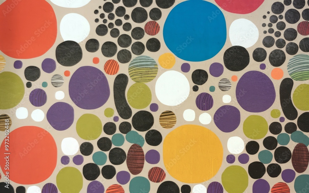 Poster abstract dot pattern. colorful abstract background pattern with various sizes and shapes.