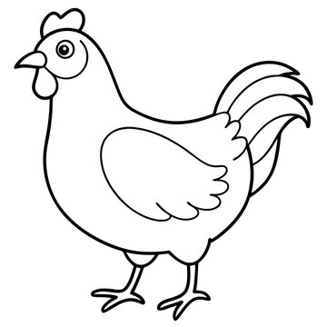 recommend clip art: chicken line art vector illustration