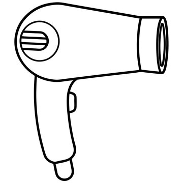 recommend clip art: hair dryer line art vector illustration