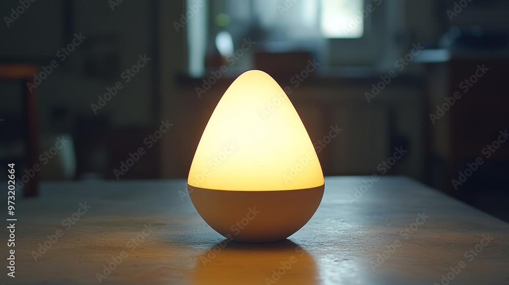 Poster a modern lamp with a soft glow, perfect for creating a cozy atmosphere in any space. ideal for home 