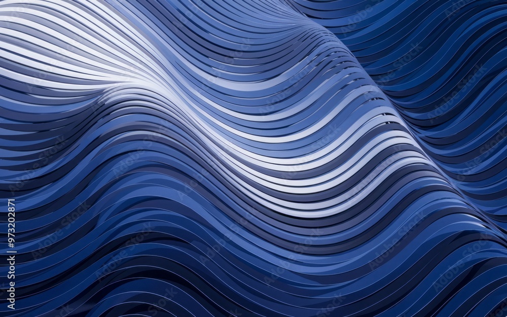 Poster blue wavy lines abstract. abstract background with a wavy pattern of blue lines. represents movement