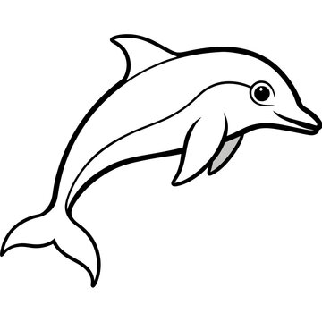 recommend clip art: dolphin vector line art black and white background