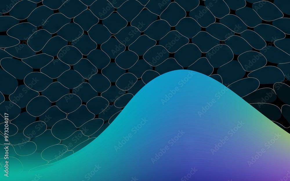 Poster abstract blue wave pattern. abstract design with a blue wave shape against a dark background with a 