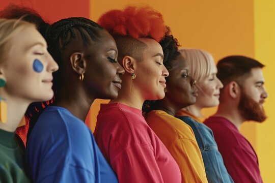 Crowded City Streets - Diverse Multitude of People Walking in Urban Landscape. Beautiful simple AI generated image