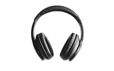 Fototapeta premium Black wireless headphone isolated on white or transparent background