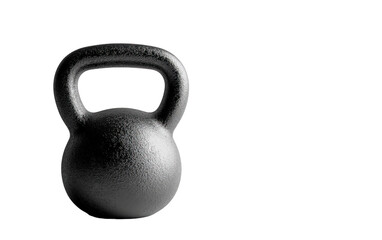 Fototapeta premium Black steel kettlebell isolated on white or transparent background