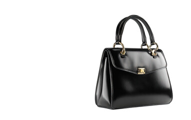 Naklejka premium Black women handbag purse isolated on white or transparent background