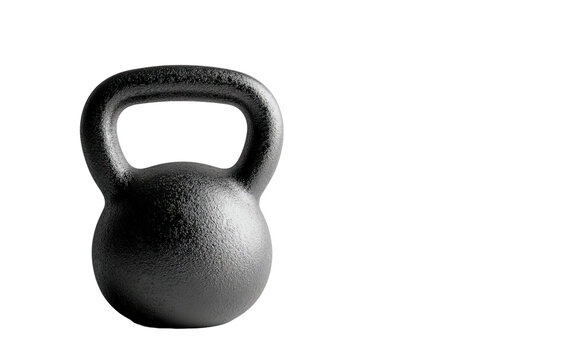 Black steel kettlebell isolated on white or transparent background - Powered by Adobe