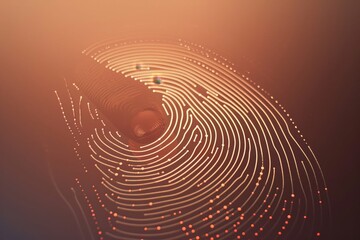 Fingerprint scanning. Concept of security, digital password and biometric authorization with finger-print. Vector illustration.. Beautiful simple AI generated image