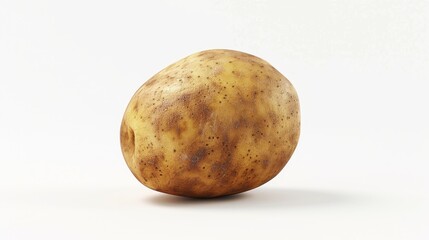 Fototapeta premium A single potato sits on a white surface