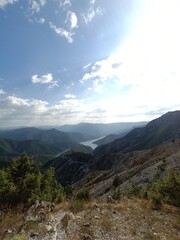 Naklejka premium mountain landscape with sky