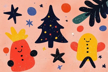 Festival time - sky lanterns flying away. Beautiful simple AI generated image