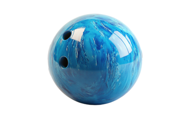 Blue Bowling Ball isolated on white or transparent background