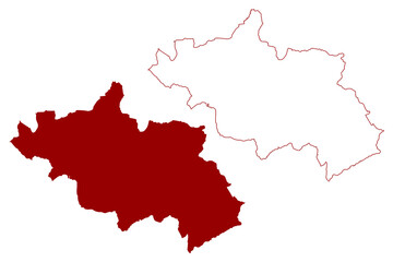 Schwyz District (Switzerland, Swiss Confederation, Canton of Schwyz) map vector illustration, scribble sketch Bezirk Schwyz map