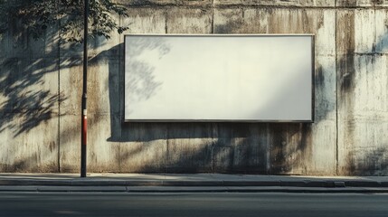 Blank Billboard on Street Wall. AI generated illustration