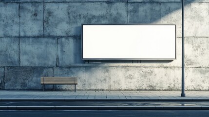 Blank Billboard on Street Wall. AI generated illustration