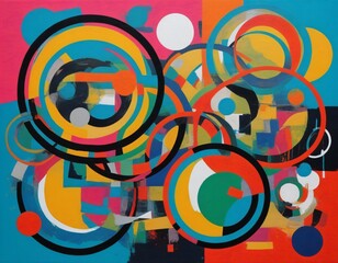 Fototapeta premium Abstract Pop Art Olympic Games in Colorful Style, AI Generated Images