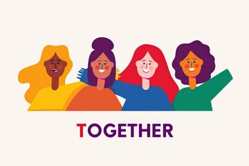 Large, vibrant crowd of diverse paper-cutout people, symbolizing unity, diversity, and community in a colorful style.. Beautiful simple AI generated image