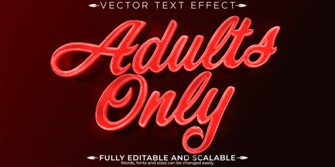 Adults editable text effect, editable content and mature text style