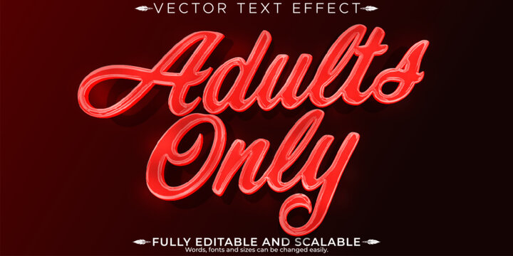 Adults editable text effect, editable content and mature text style
