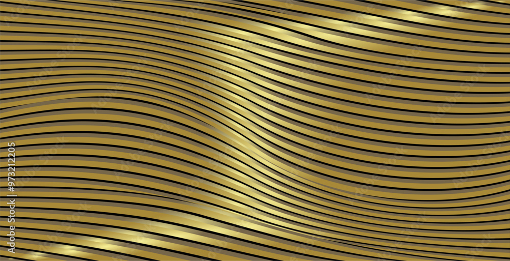 Poster a composition of reinforcing curved lines in brown and gold which creates a certain effect and impression as background inspiration for visual communication design