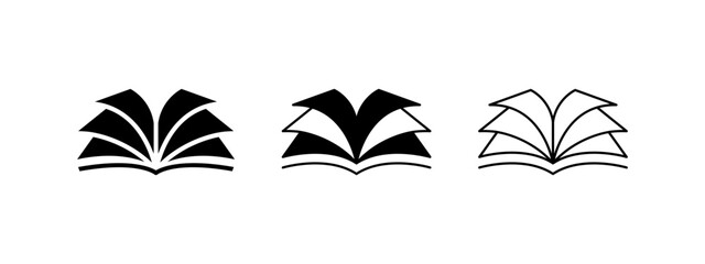 Book icons set. Education signs and symbols. Vector illustration.