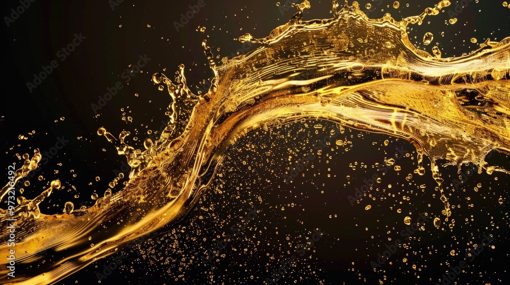 Poster a splash of water on a black background, suitable for use in science and educational visuals