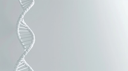Refined Genetics: Hyper-Realistic DNA Spiral on a Minimalist White Canvas