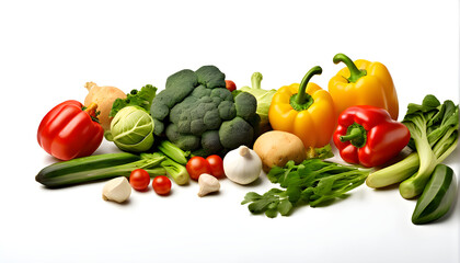 vegetables isolated on white background