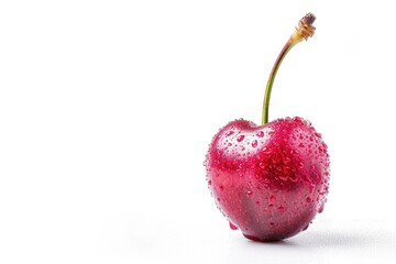 Fresh red apple glistening with water droplets