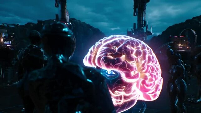 Vivid Neurological Activity in Brain Simulation Illustration
