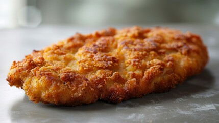 Authentic German Breaded Cutlet on White Background - Traditional Cuisine