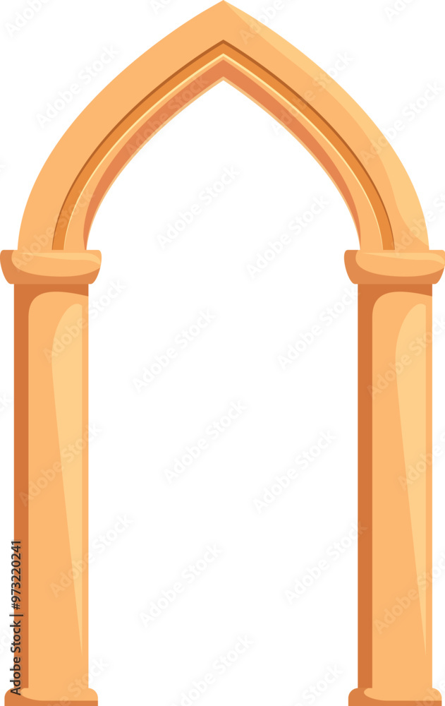 Poster this ancient archway made of stone is standing on two columns forming a gate to enter