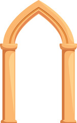 This ancient archway made of stone is standing on two columns forming a gate to enter