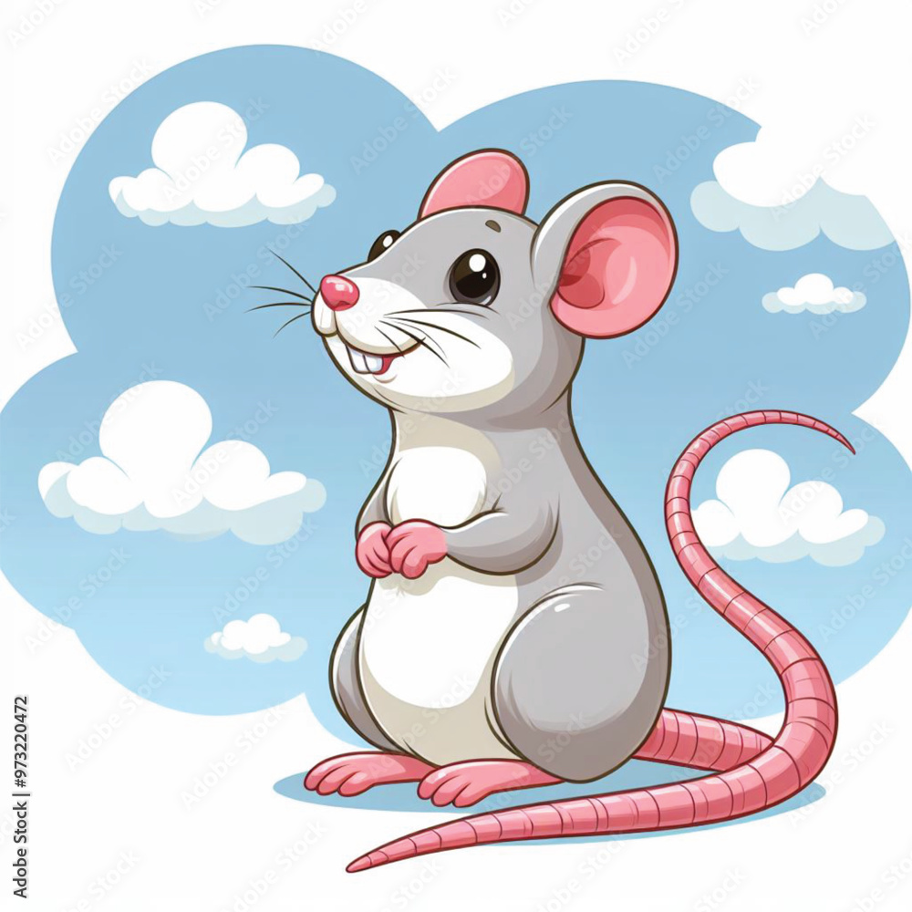 Poster Cute Rat Vector Cartoon illustration