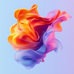Obraz premium Abstract Fluid Shapes Colorful Swirls Dynamic Flowing Design Modern Art Purple Orange Yellow