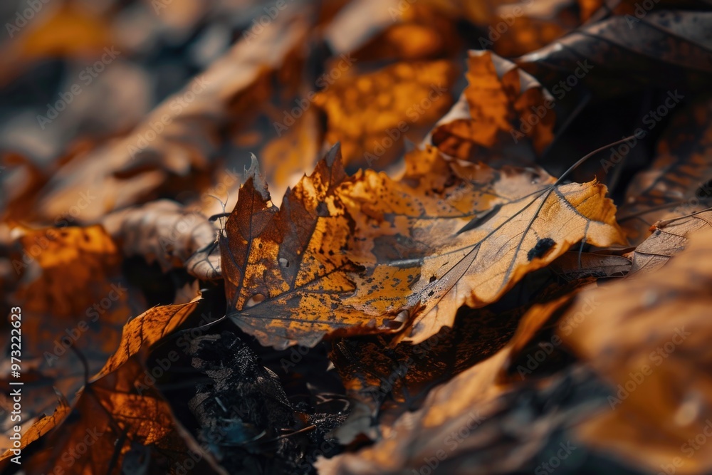 Sticker A close-up shot of a single leaf lying on the ground, with some dirt and debris surrounding it