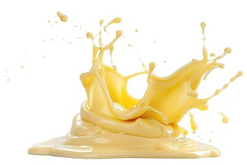 A close-up shot of a yellow liquid splashing onto a white surface, often used in chemical or scientific illustrations