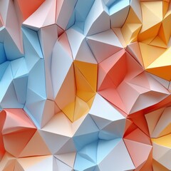 Obraz premium Abstract Geometric Pattern with Blue Orange and Yellow Triangles