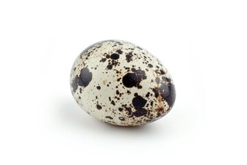 Obraz premium A single black and white spotted egg on a white background