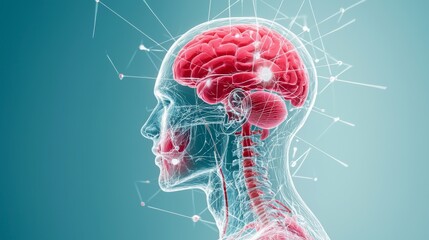 Human Brain Anatomy with Neural Network Connections