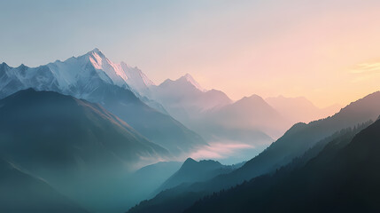 Obraz premium Cinematic view of a himalayan foothills photography fo background. Himalayan Mountains. Illustration