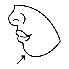 Chin Vector Line Icon Design