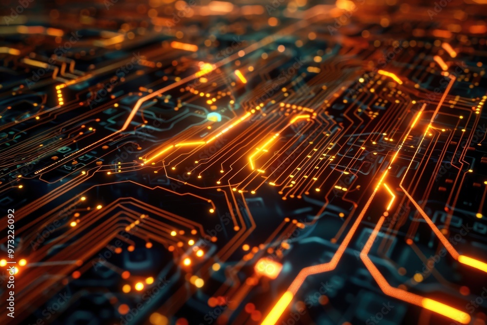 Leinwandbilder close-up view of an electronic circuit board with various components and wires