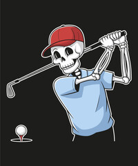 Golfing Skull