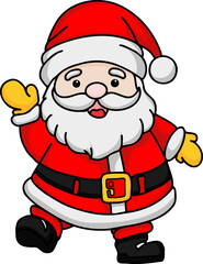 Cartoon Santa Claus smiling in hello posture